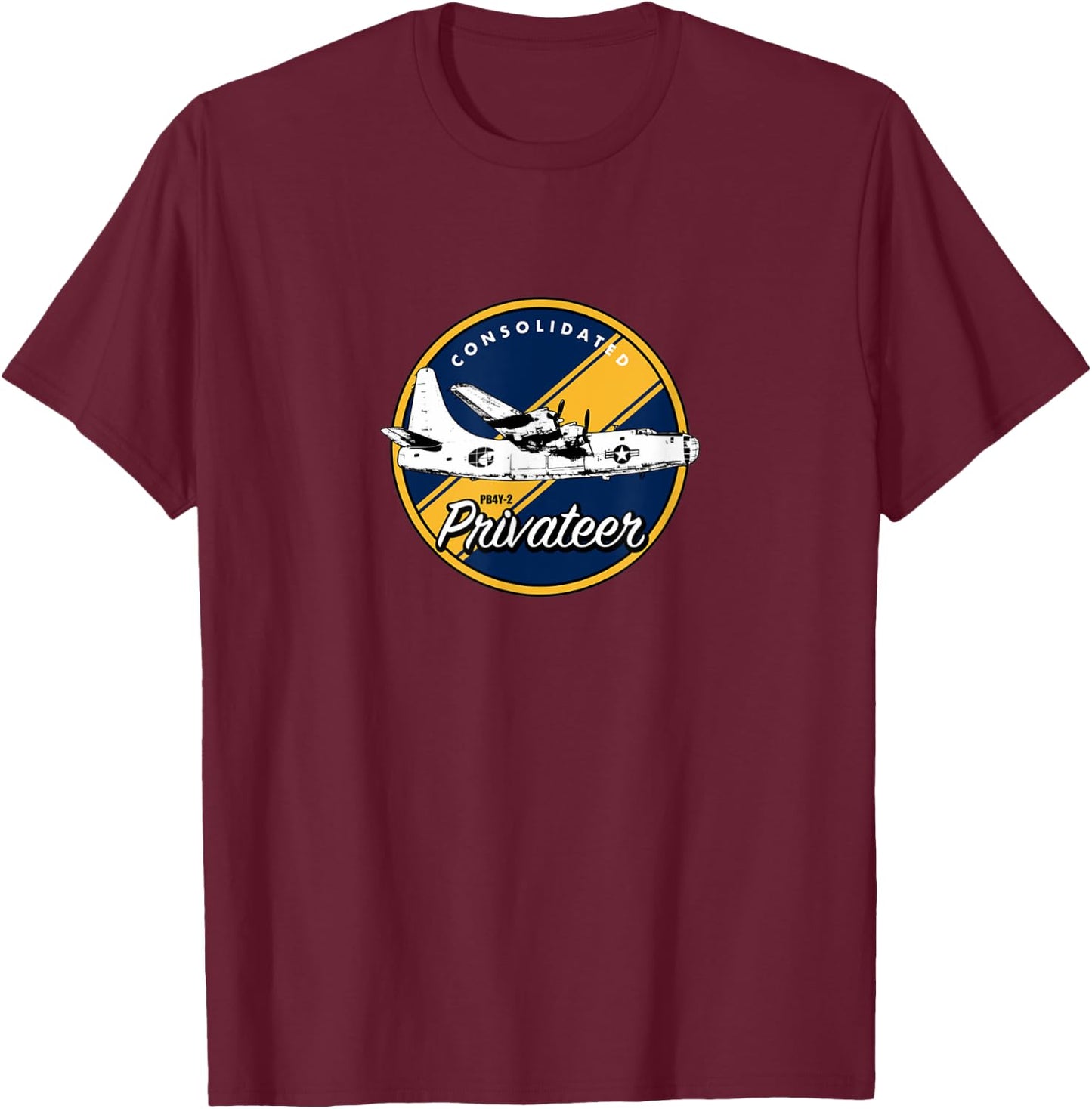 WWII Consolidated PB4Y-2 Privateer Veteran Veterans Day Xmas T-Shirt - T-Shirt | Maroon