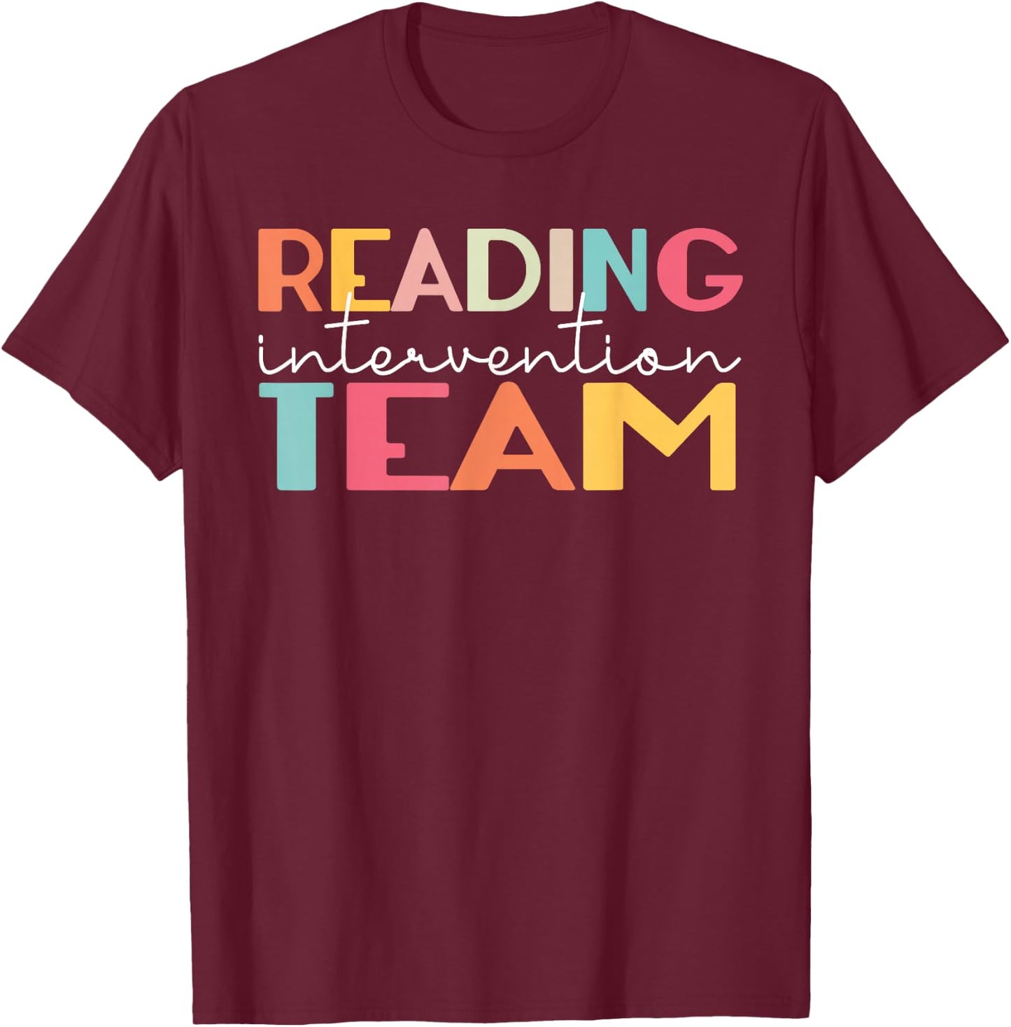 Reading Intervention Team Bookworm Librarian Reader T-Shirt - T-Shirt | Maroon