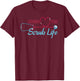 Living The Scrub Life Funny Nursing Stethoscope Heart Nurse T-Shirt - T-Shirt | Maroon