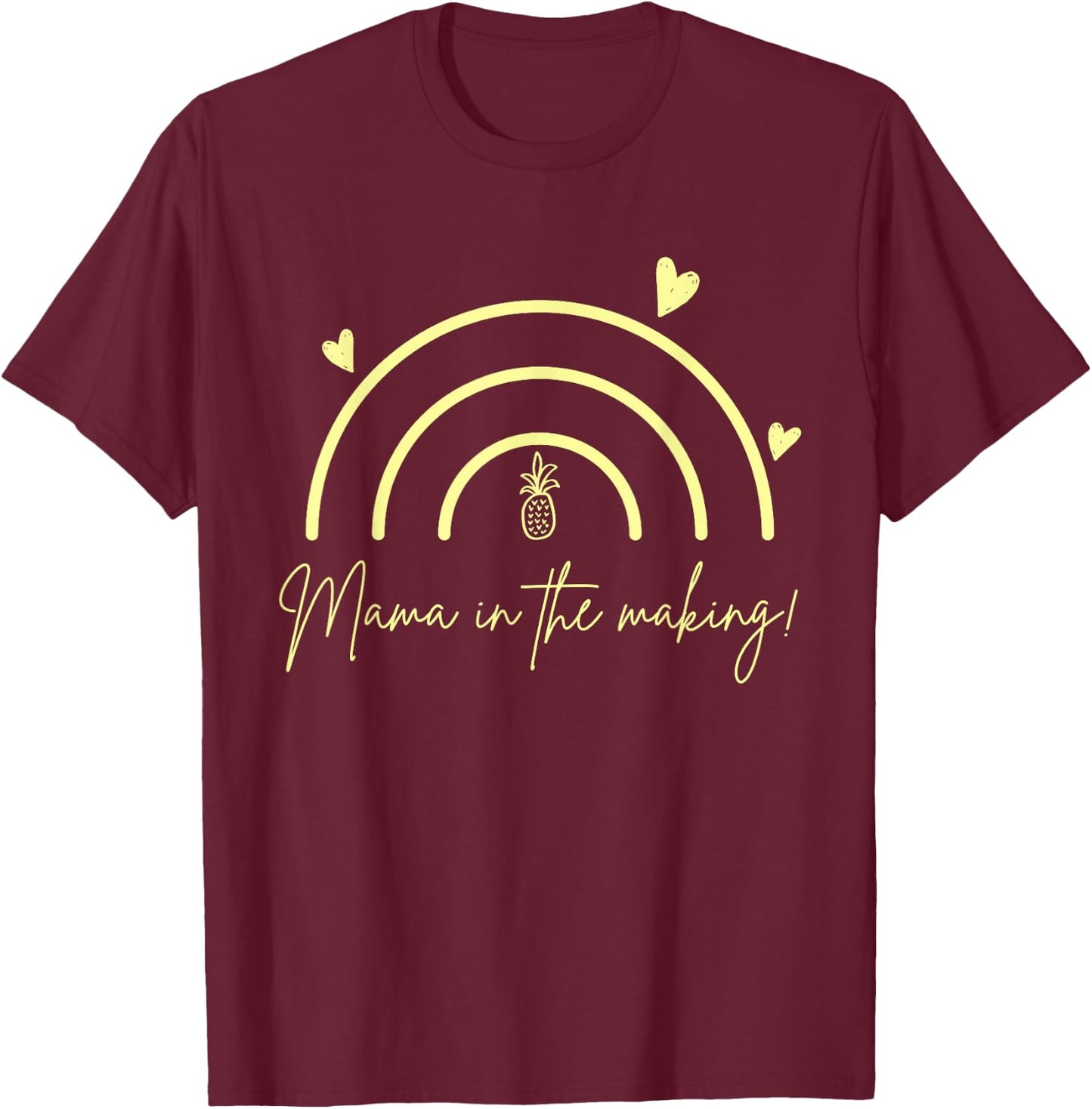 Mama In the Making Infertility IVF Pineapple Rainbow T-Shirt - T-Shirt | Maroon
