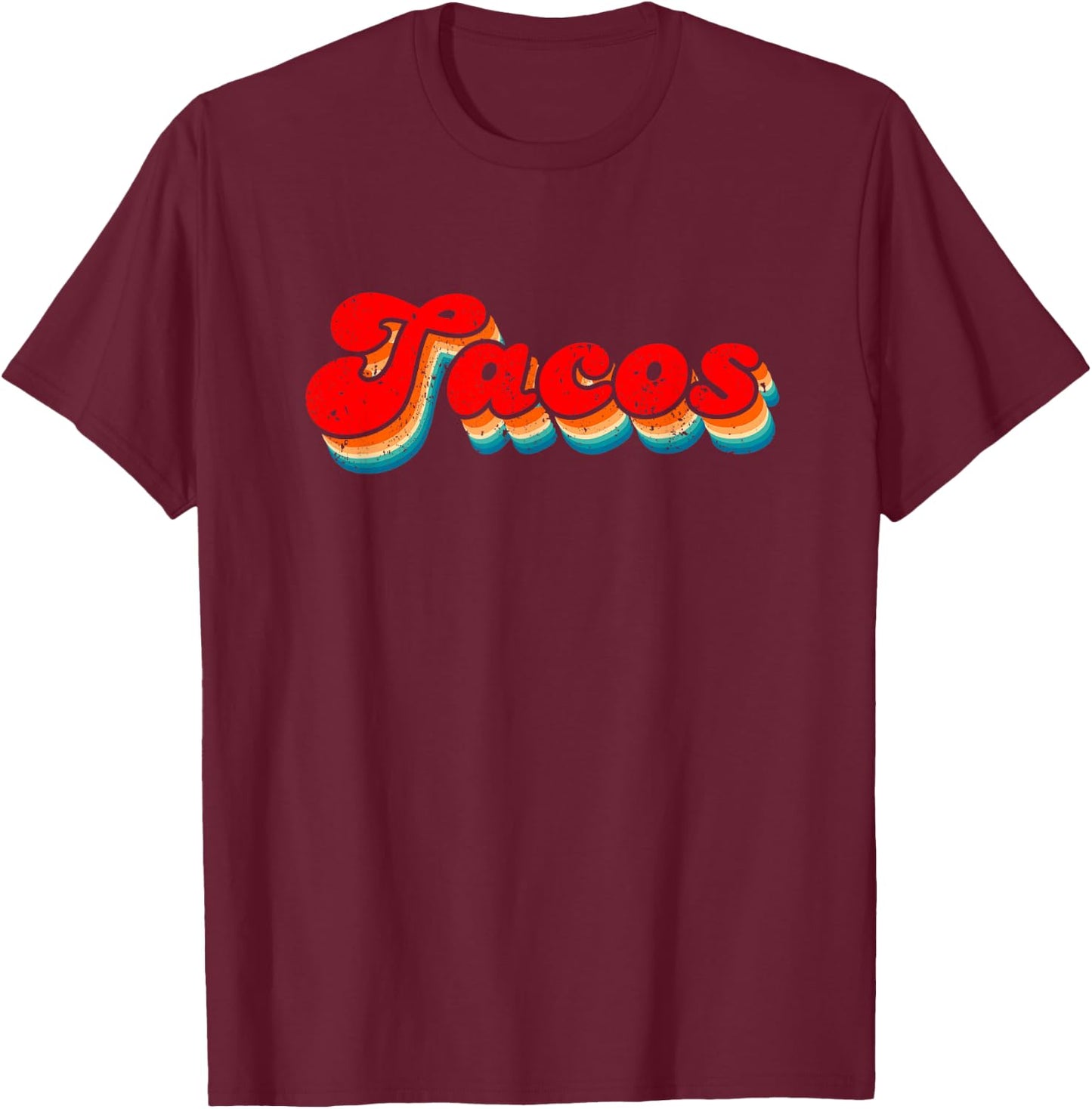 Retro Tacos 80s 90s Taco Lover Vintage Cinco De Mayo Fiesta T-Shirt - T-Shirt | Maroon