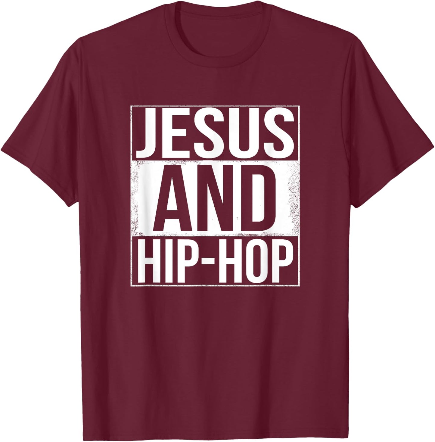 Jesus And Hip Hop T Shirt Funny Retro Vintage Christian T-Shirt - T-Shirt | Maroon
