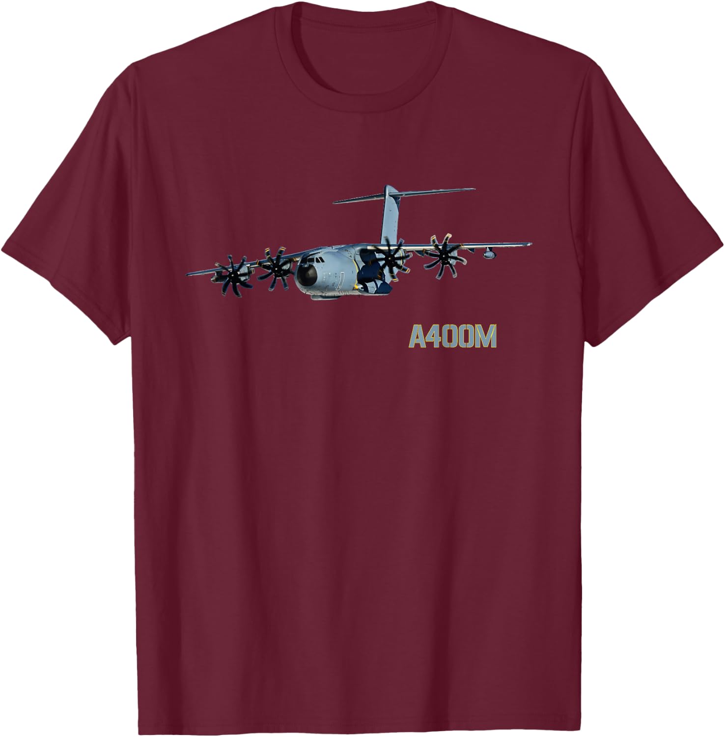 Military transport aircraft A400M T-Shirt - T-Shirt | Maroon
