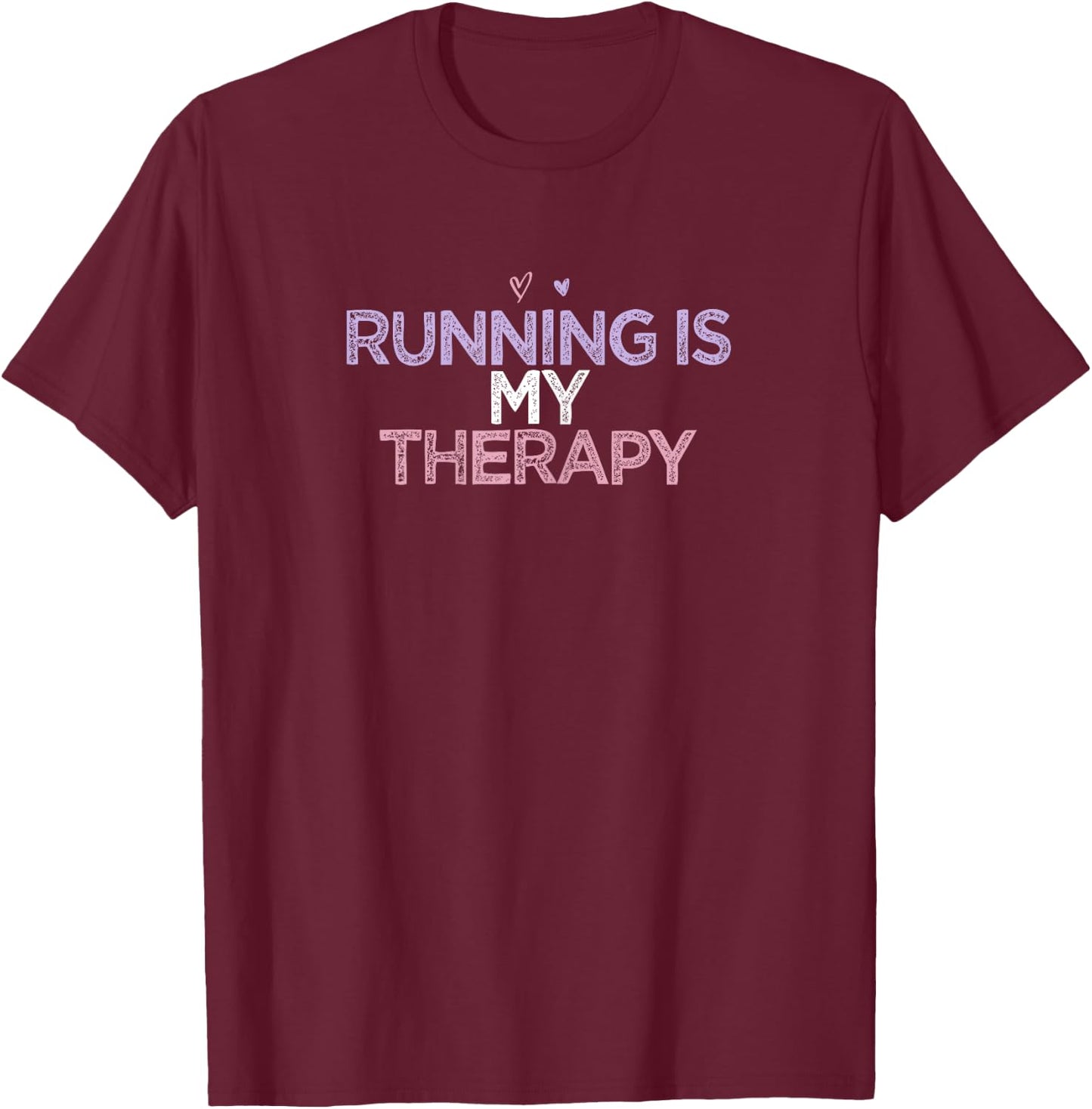 Funny Sarcastic Saying Gift Nellia Women's Blue X-Small Modern Casual Running Is My Therapy T-Shirt - T-Shirt | Maroon
