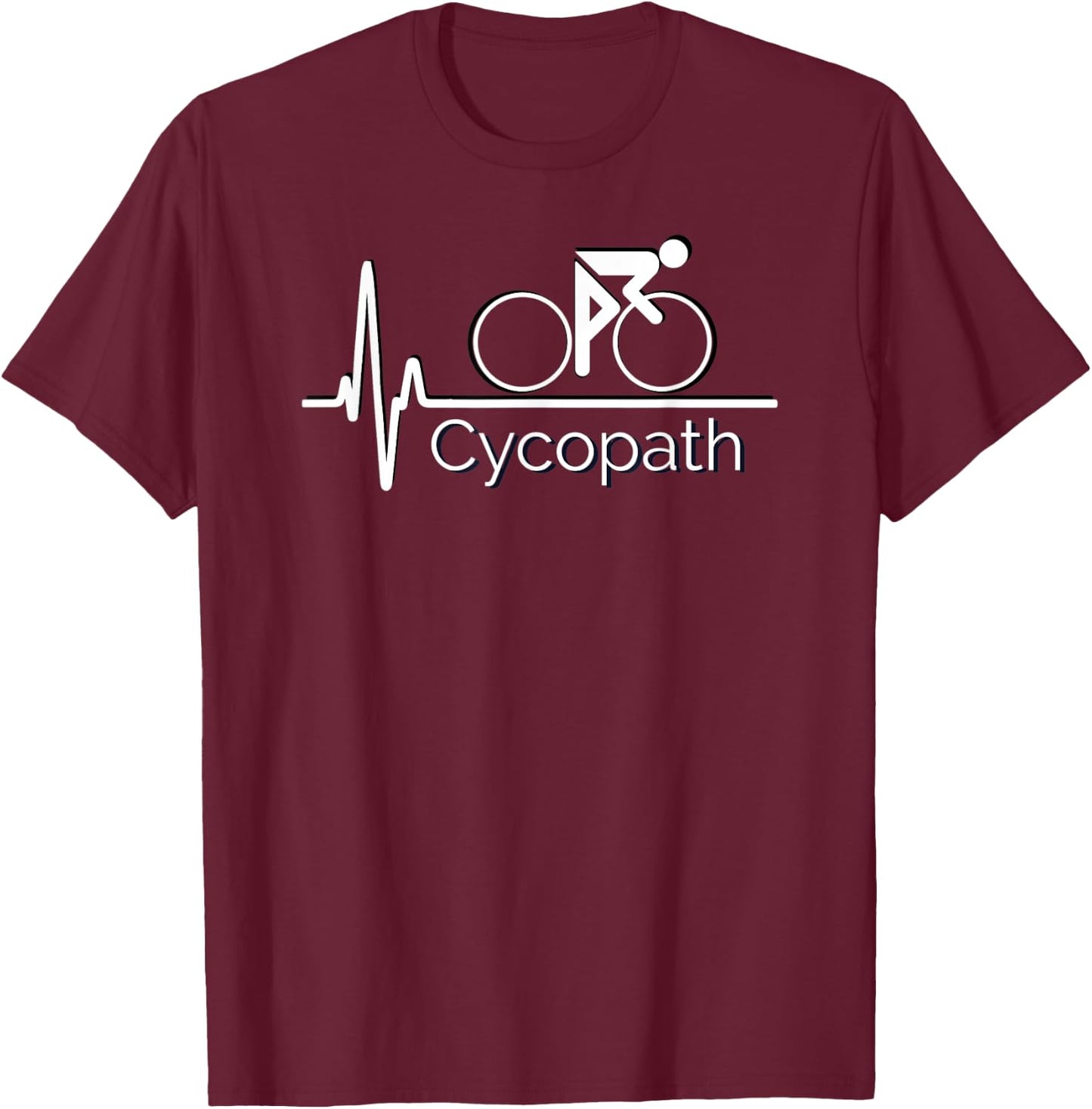 NoneBetter Cycopath Cycling - Black, 3X-Large, -Adults T-Shirt - T-Shirt | Maroon
