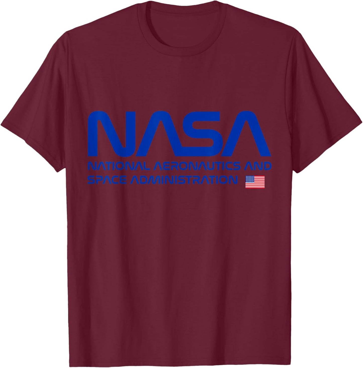 NASA National Aeronautics And Space Administration Worm Logo T-Shirt - T-Shirt | Maroon