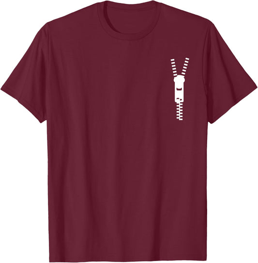 Open Heart Surgery Survivor Zipper Club Get Well Soon Design T-Shirt - T-Shirt | Maroon