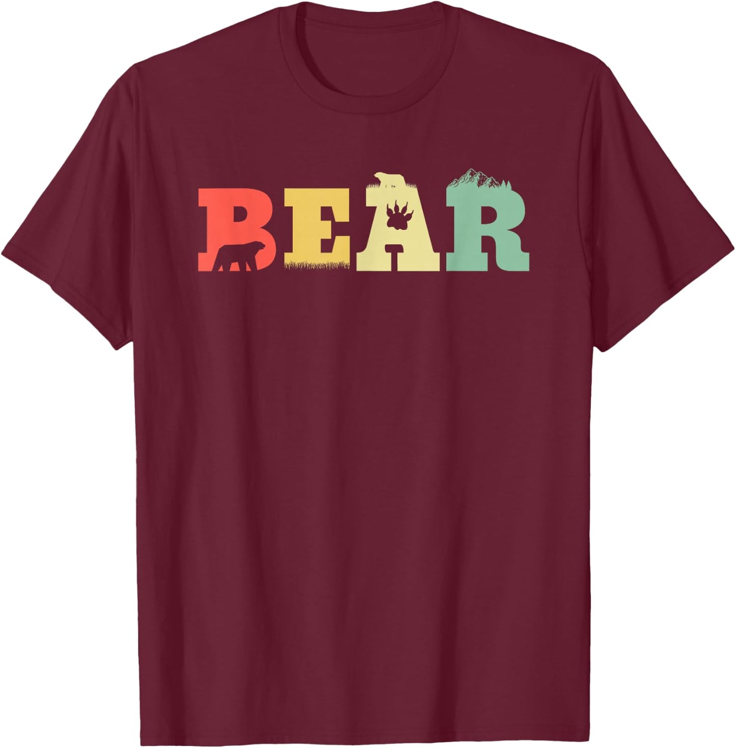 Retro Grizzly Bear Brown Bear - Vintage Grizzly Bear T-Shirt - T-Shirt | Maroon