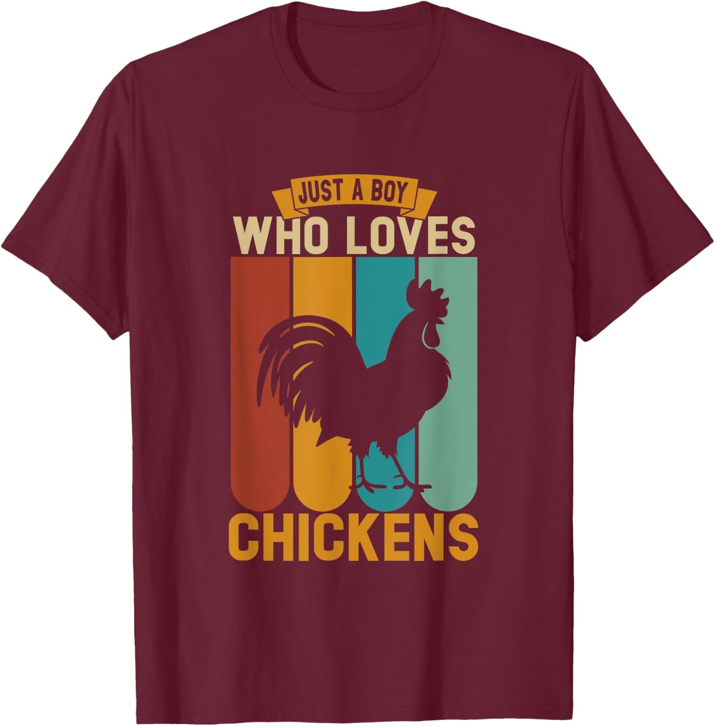 Just a boy who loves chickens T-Shirt - T-Shirt | Maroon