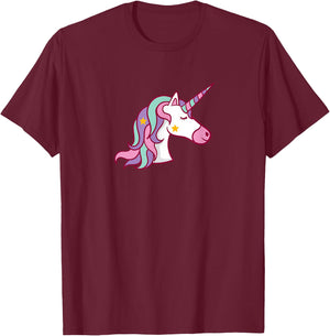 Pink Magic Unicorn Feminine Beautiful Girly Girlie Girl T-Shirt - T-Shirt | Maroon
