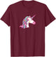Pink Magic Unicorn Feminine Beautiful Girly Girlie Girl T-Shirt - T-Shirt | Maroon