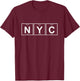 NYC New York City - periodic table of elements T-Shirt - T-Shirt | Maroon