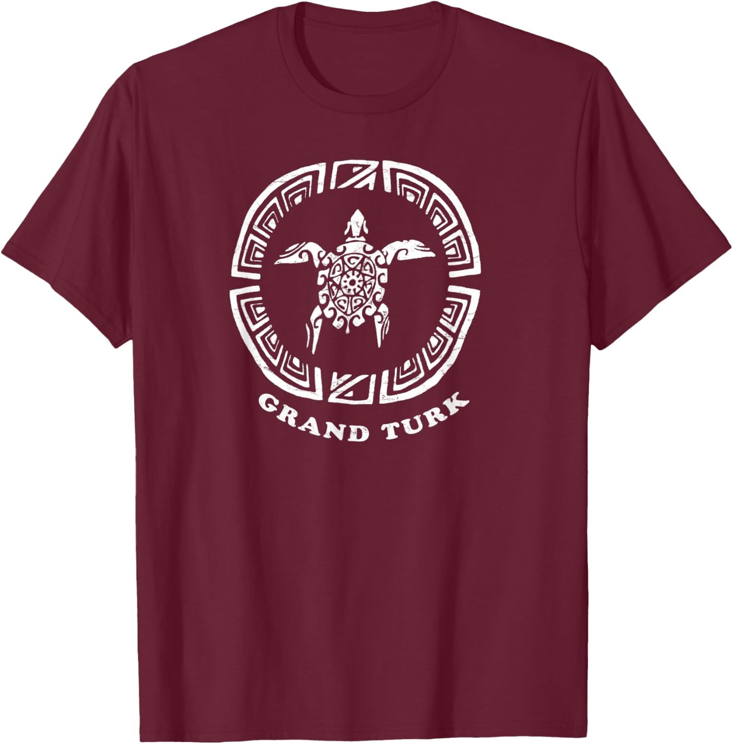 Grand Turk, Turks & CaicosTribal Sea Turtle Vacation T-Shirt - T-Shirt | Maroon