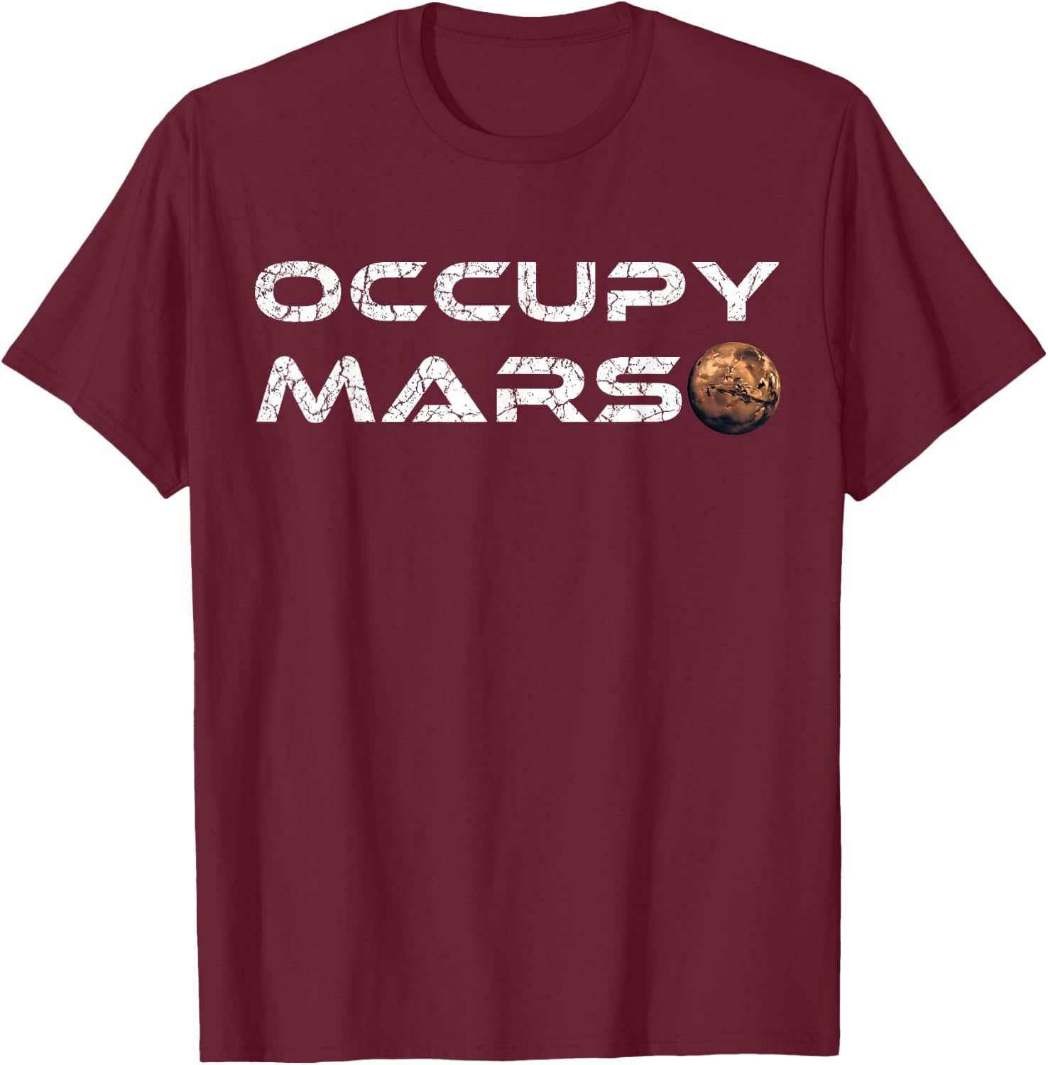 Occupy Mars Space Explorer Men Women Kids Retro Vintage T-Shirt - T-Shirt | Maroon