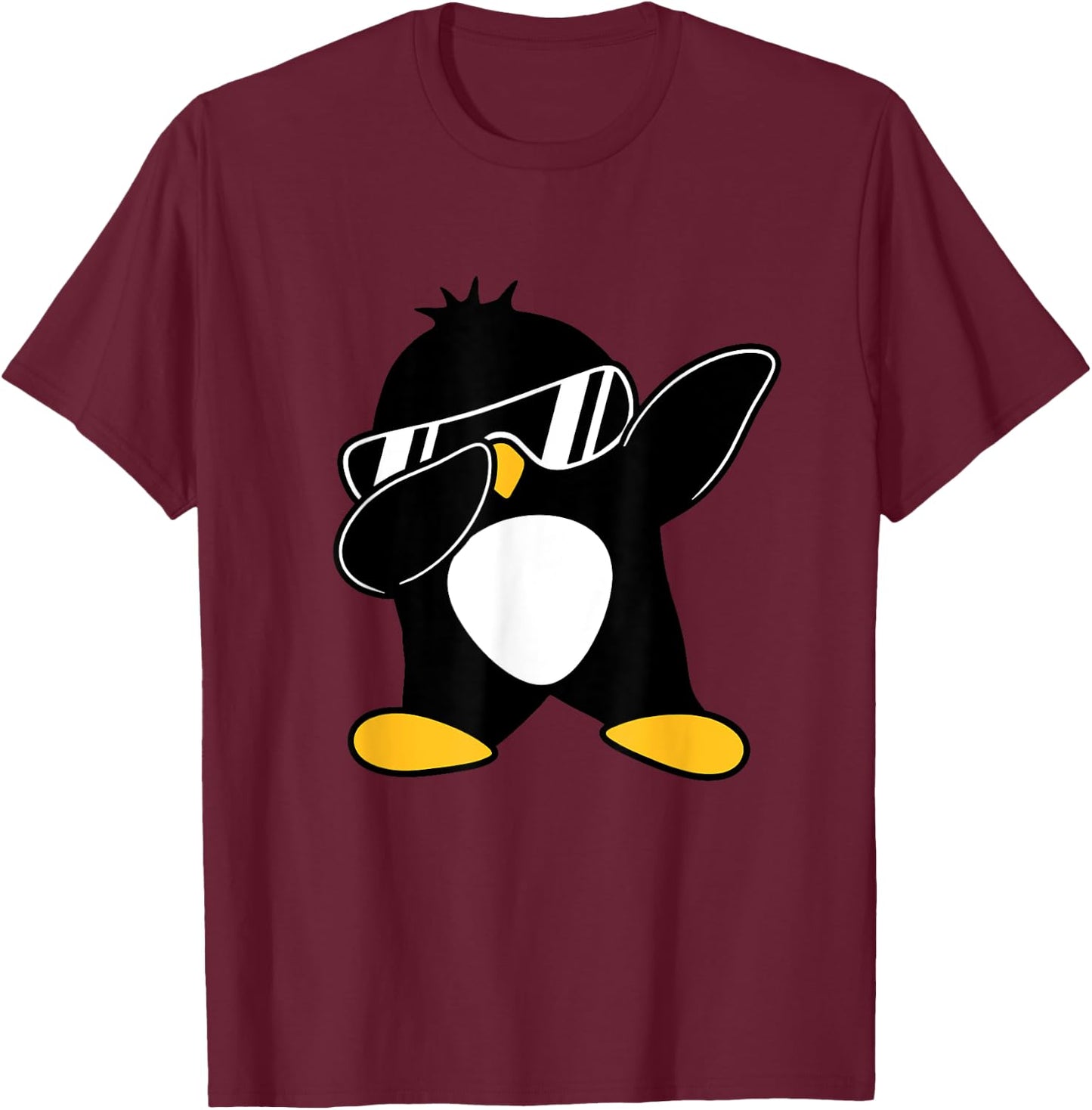 Penguin Dabbing Party Funny Cute Dab Dance Animal Lover T-Shirt - T-Shirt | Maroon