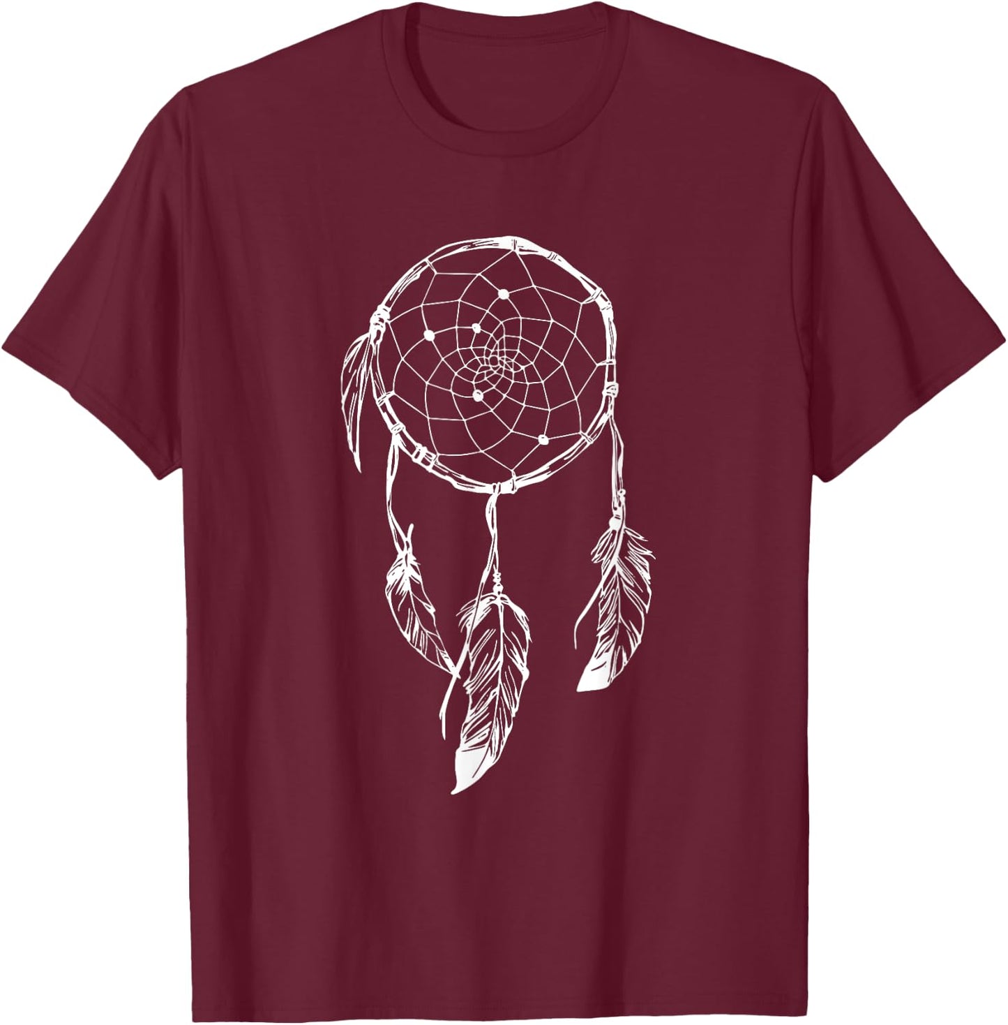 Dreamcatcher Mandala Feathers shirt native American T-Shirt - T-Shirt | Maroon
