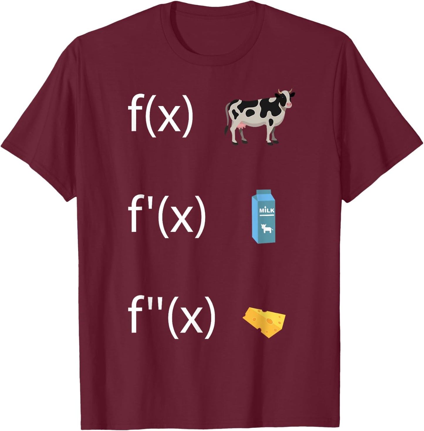 Derivative function for math teacher derivative f'(x) T-Shirt - T-Shirt | Maroon