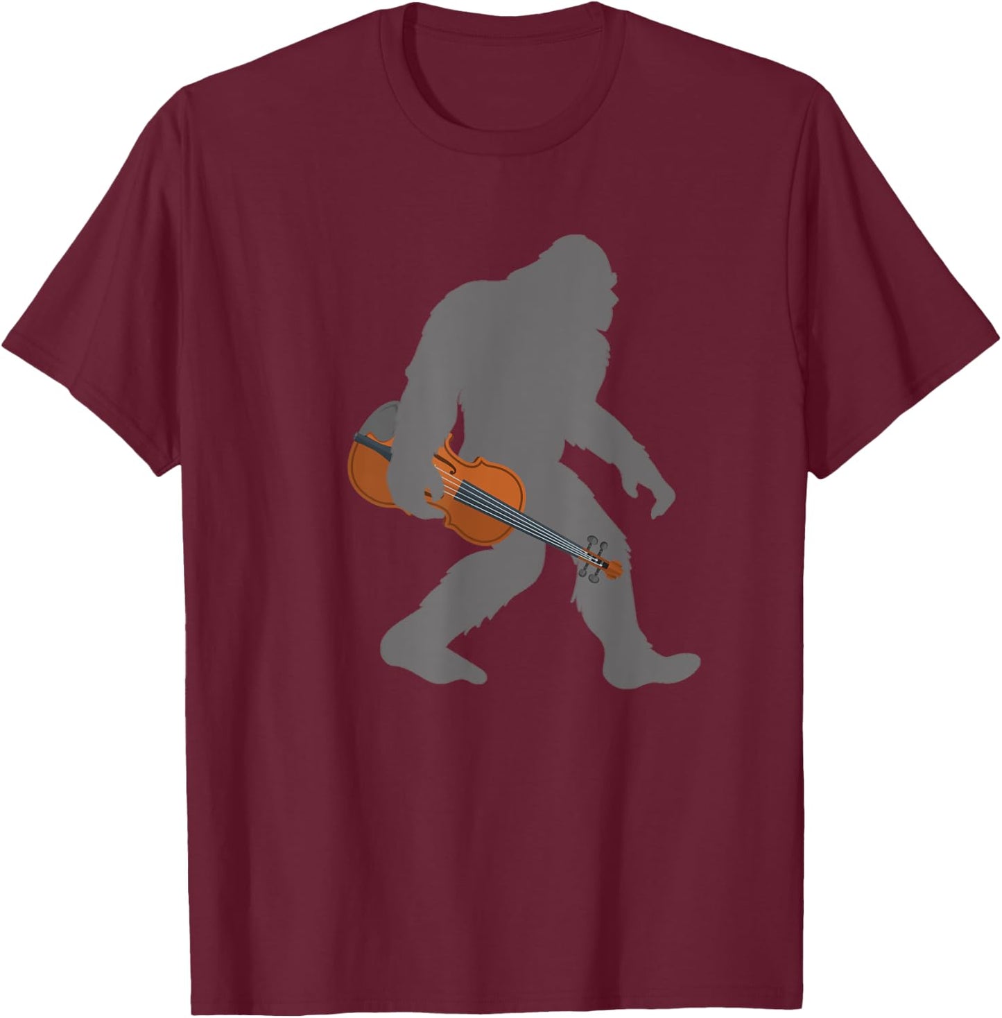 Funny Fiddle Violinist Bigfoot musician with Violin T-Shirt - T-Shirt | Maroon
