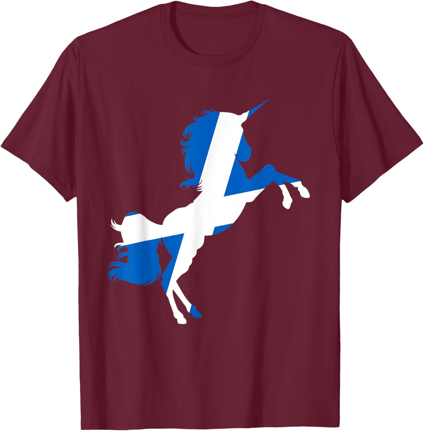 Scotland Flag Unicorn Scot Tartan Plaid Day Scottish Unicorn T-Shirt - T-Shirt | Maroon