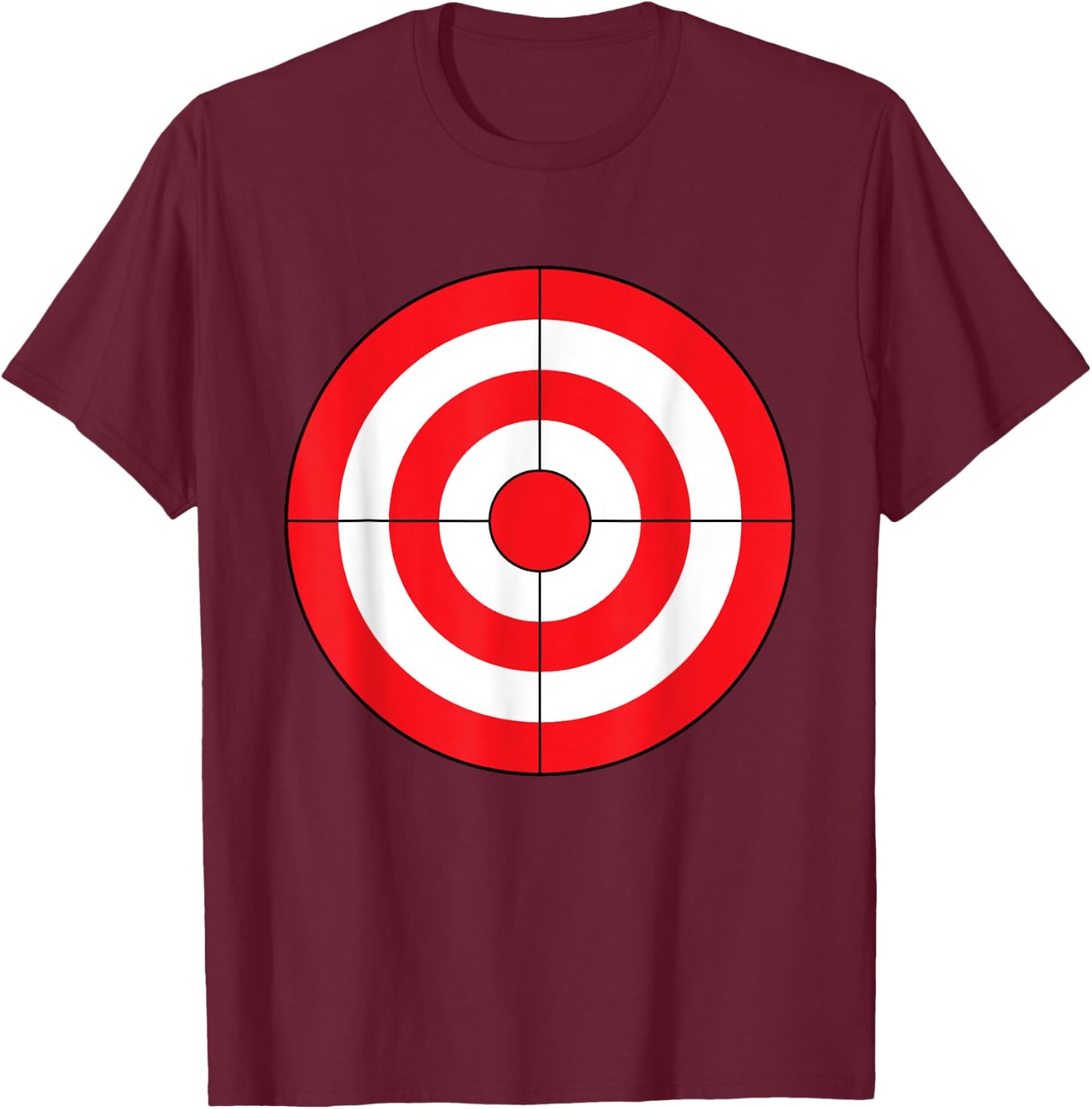 Bulls-Eye Target Lazy DIY Halloween Costume Darts Shooting T-Shirt - T-Shirt | Maroon