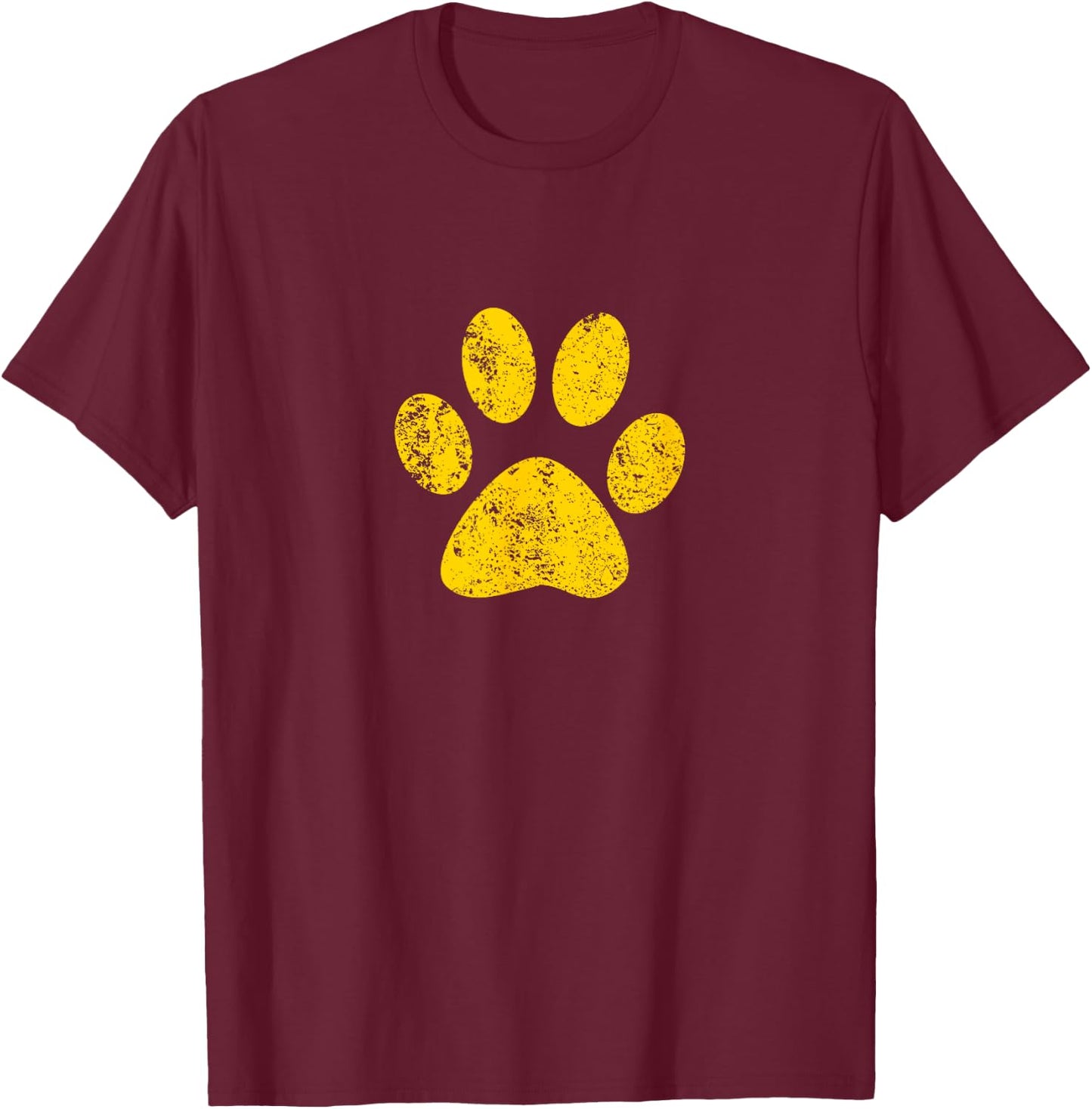Dog Cat Paw Print Bulldogs Wildcats Huskies Tigers T Shirt Women Girls Kids T-Shirt - T-Shirt | Maroon