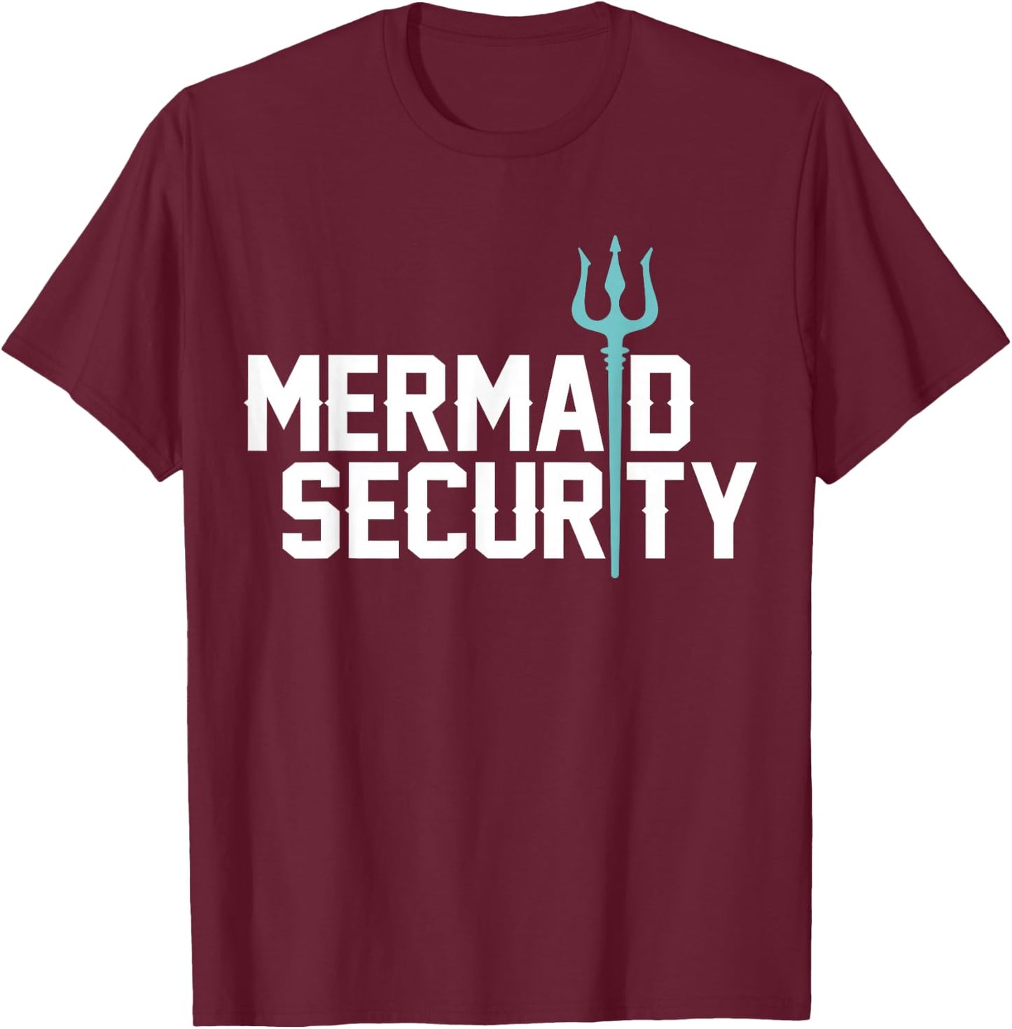 Mermaid Security Swimmer Gift Merman Merdad Swimming T-Shirt - T-Shirt | Maroon