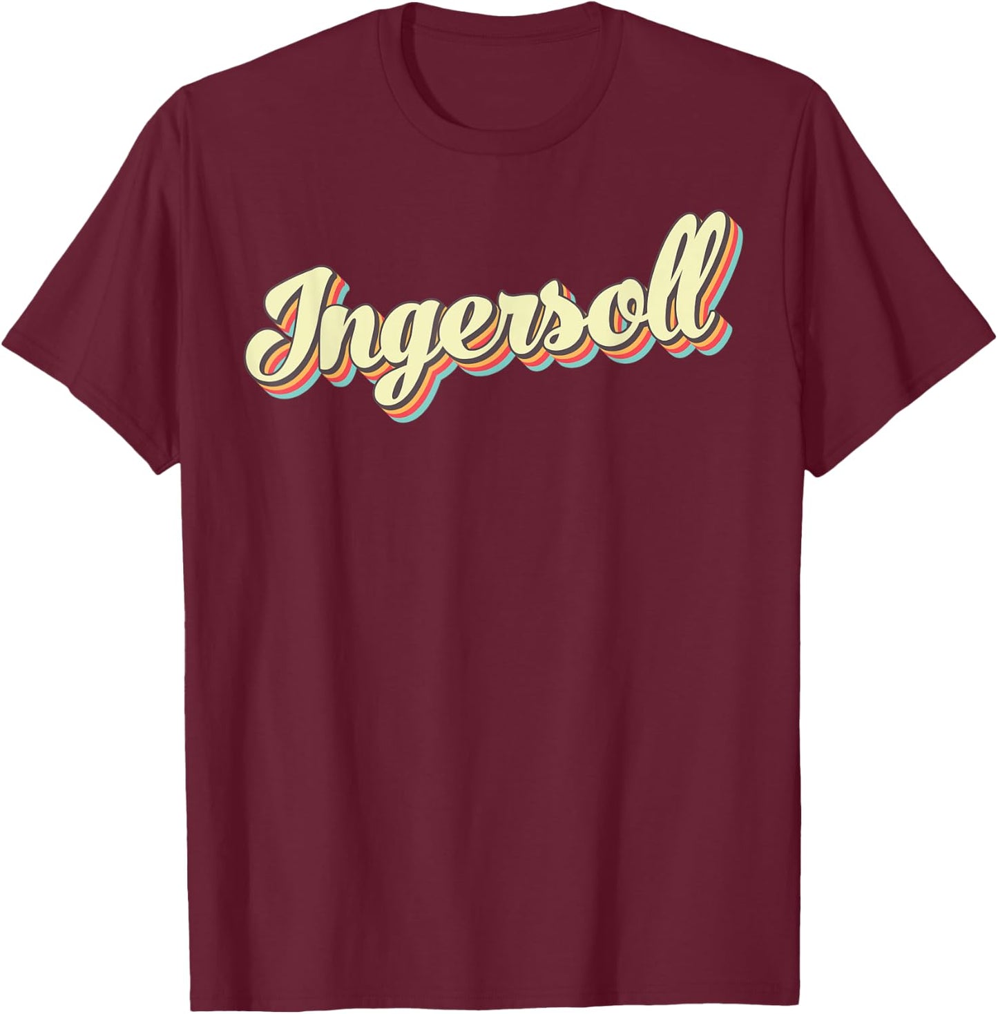 Ingersoll Retro Art Baseball Font Vintage T-Shirt - T-Shirt | Maroon