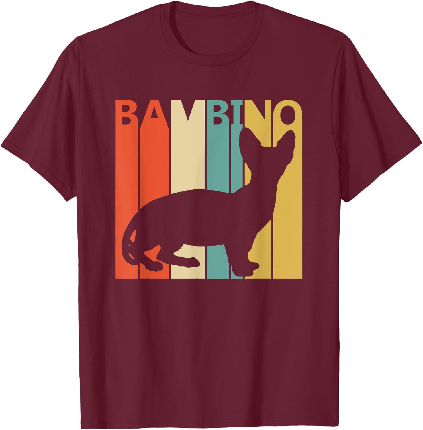 Vintage Bambino Cat T-Shirt - T-Shirt | Maroon