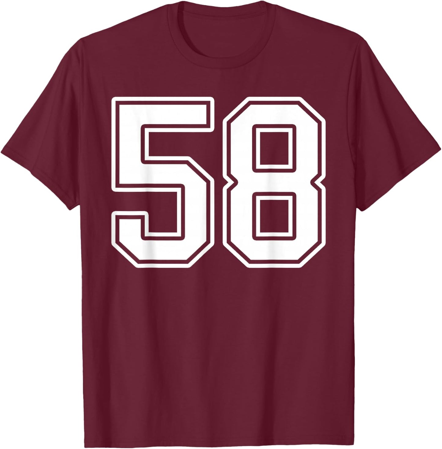 Number 58 Fan Player Jersey Style #58 Men Women Kids T-Shirt - T-Shirt | Maroon