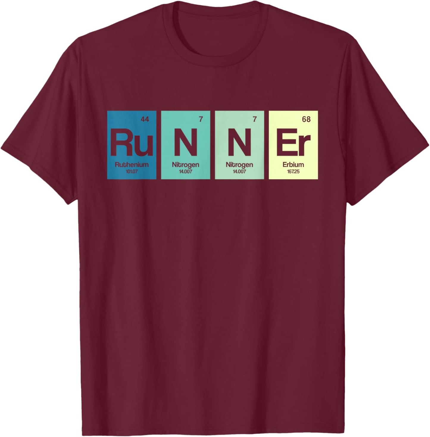 Runner Periodic Table Funy Marathon Runners Science Gift T-Shirt - T-Shirt | Maroon