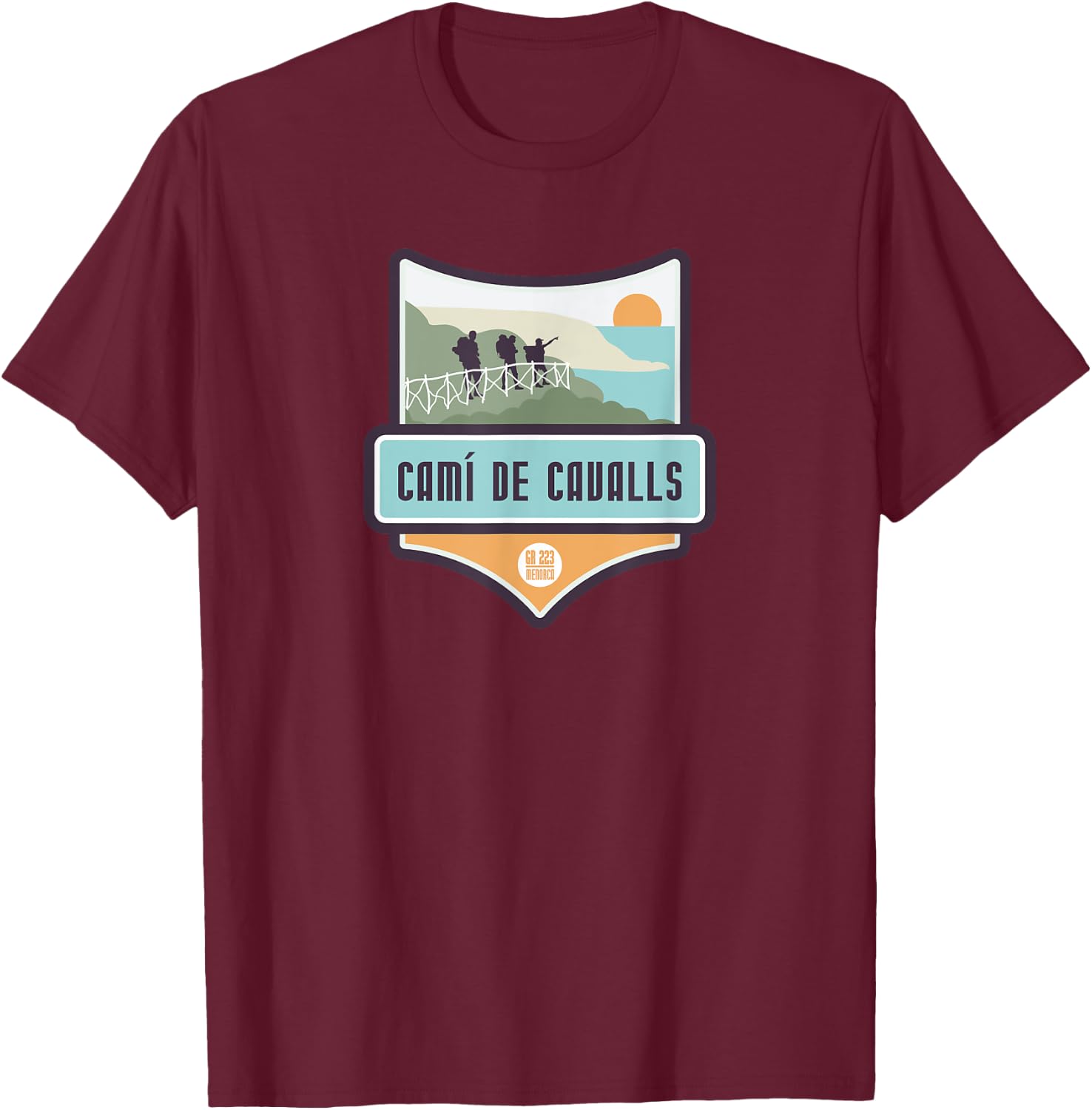 Cami de Cavalls - GR 223, Minorca T-Shirt - T-Shirt | Maroon
