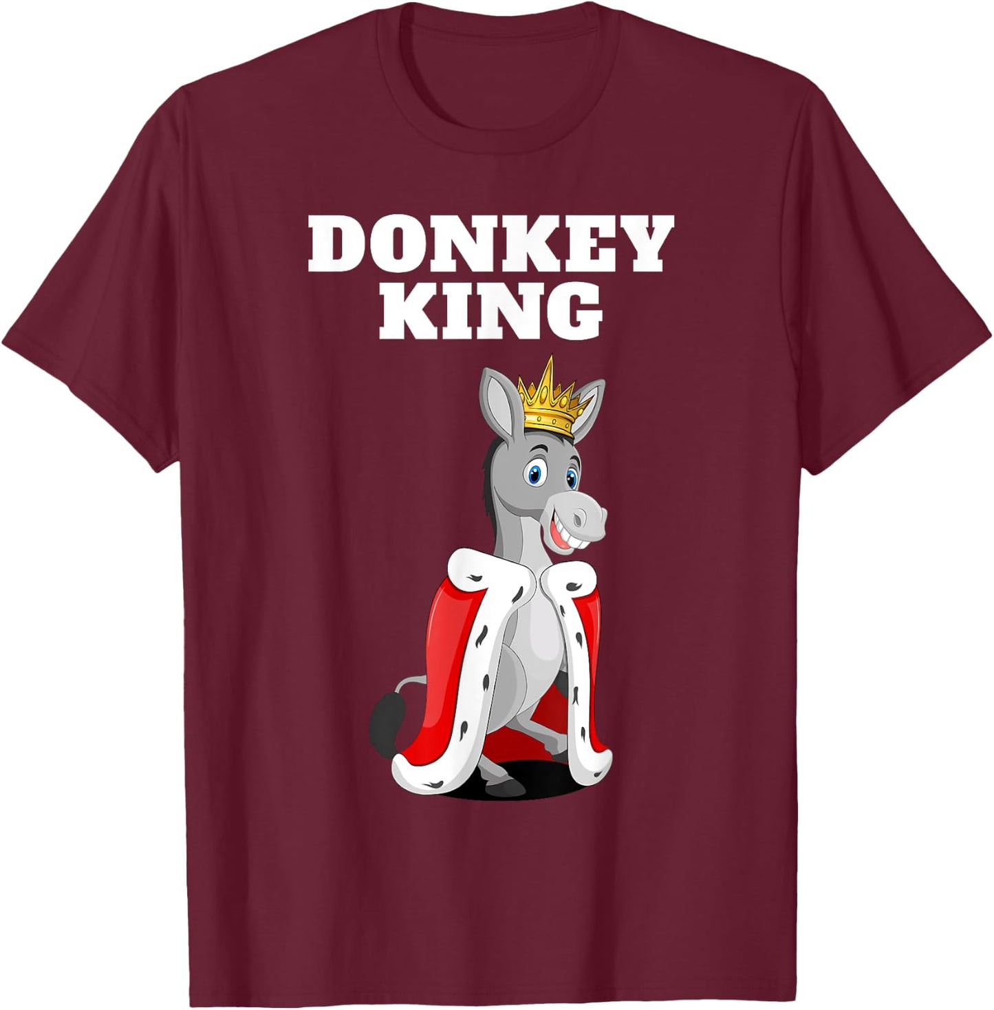 Donkey King | Donkey | Boys Donkey T-Shirt - T-Shirt | Maroon