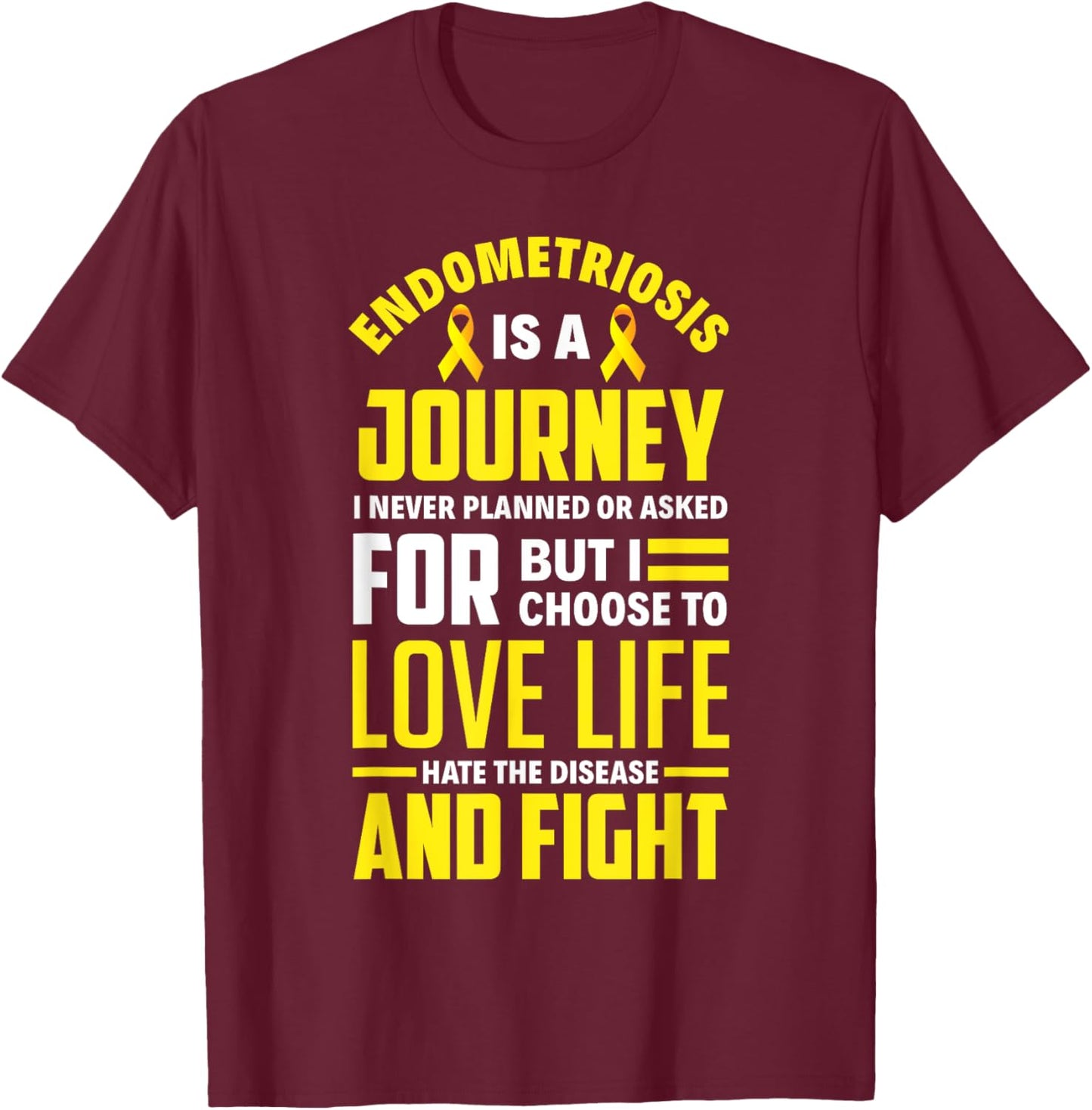 Endometriosis Awareness Month Apparel & Gifts Endo Fighter Endometriosis Warrior T-Shirt - T-Shirt | Maroon