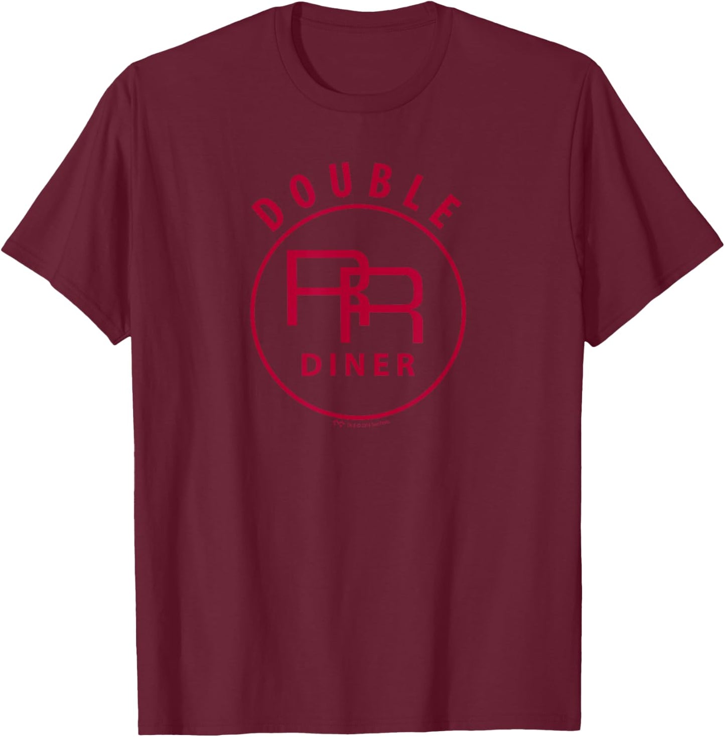 SHOWTIME Twin Peaks Double R Diner - Men's Black Classic Fit Short Sleeve - Small T-Shirt - T-Shirt | Maroon