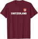 Switzerland Flag Swiss Pride International Country T-Shirt - T-Shirt | Maroon