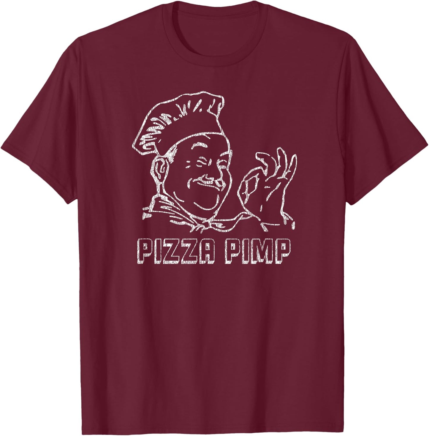 Pizza Pimp Funny T-Shirt - T-Shirt | Maroon