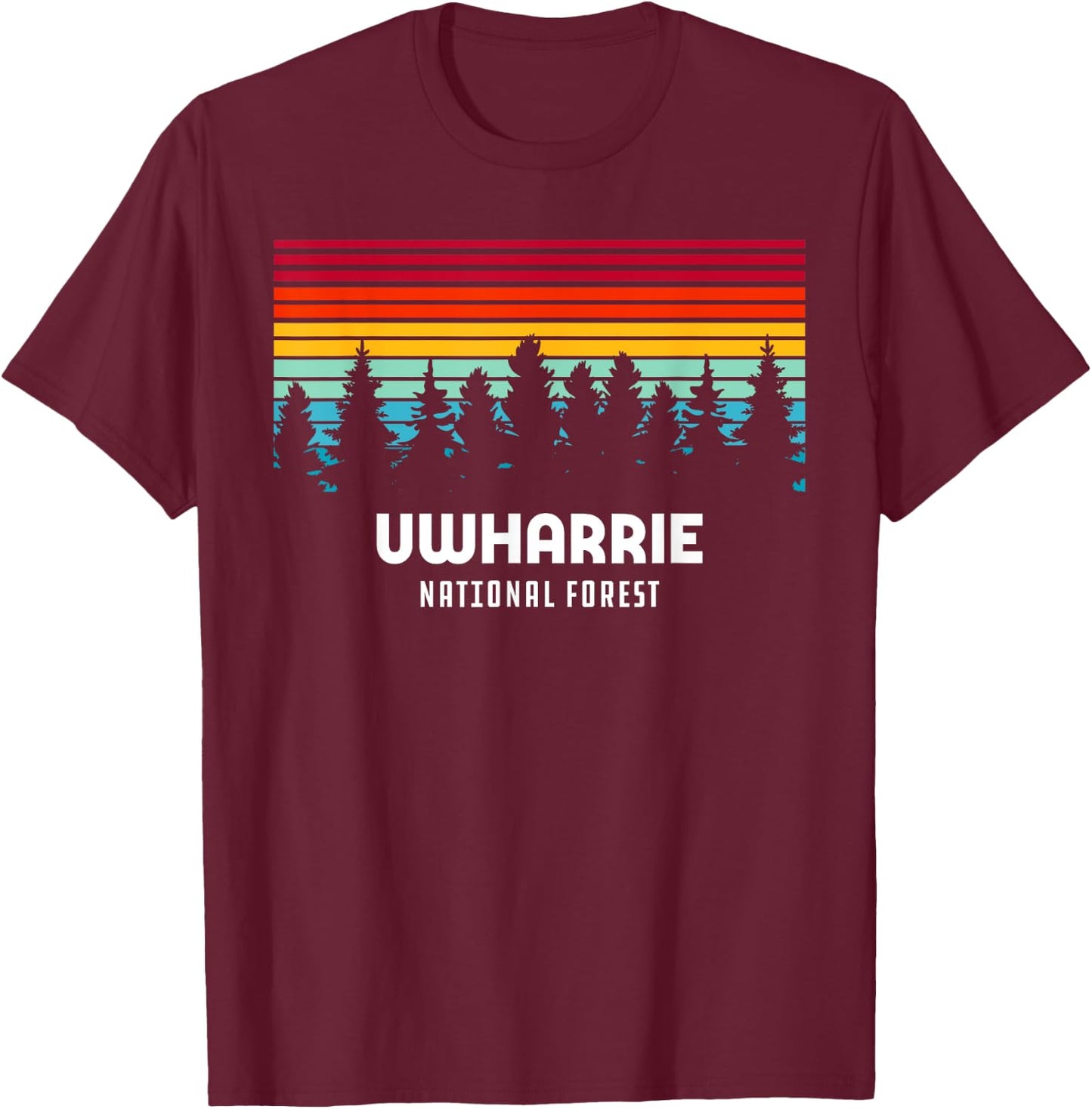 Retro Uwharrie National Forest Albemarle North Carolina T-Shirt - T-Shirt | Maroon