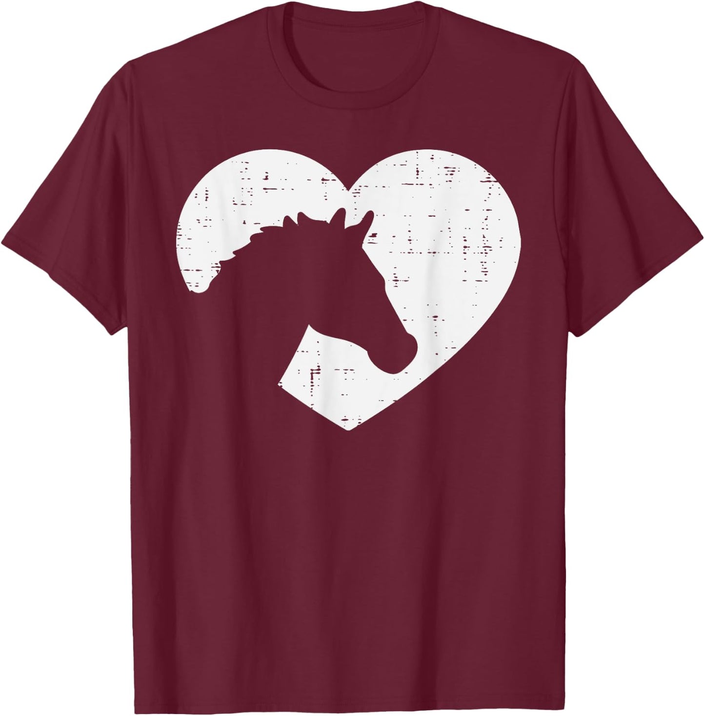 Heart Horse Silhouette Riding Rider Equestrian Men Women T-Shirt - T-Shirt | Maroon