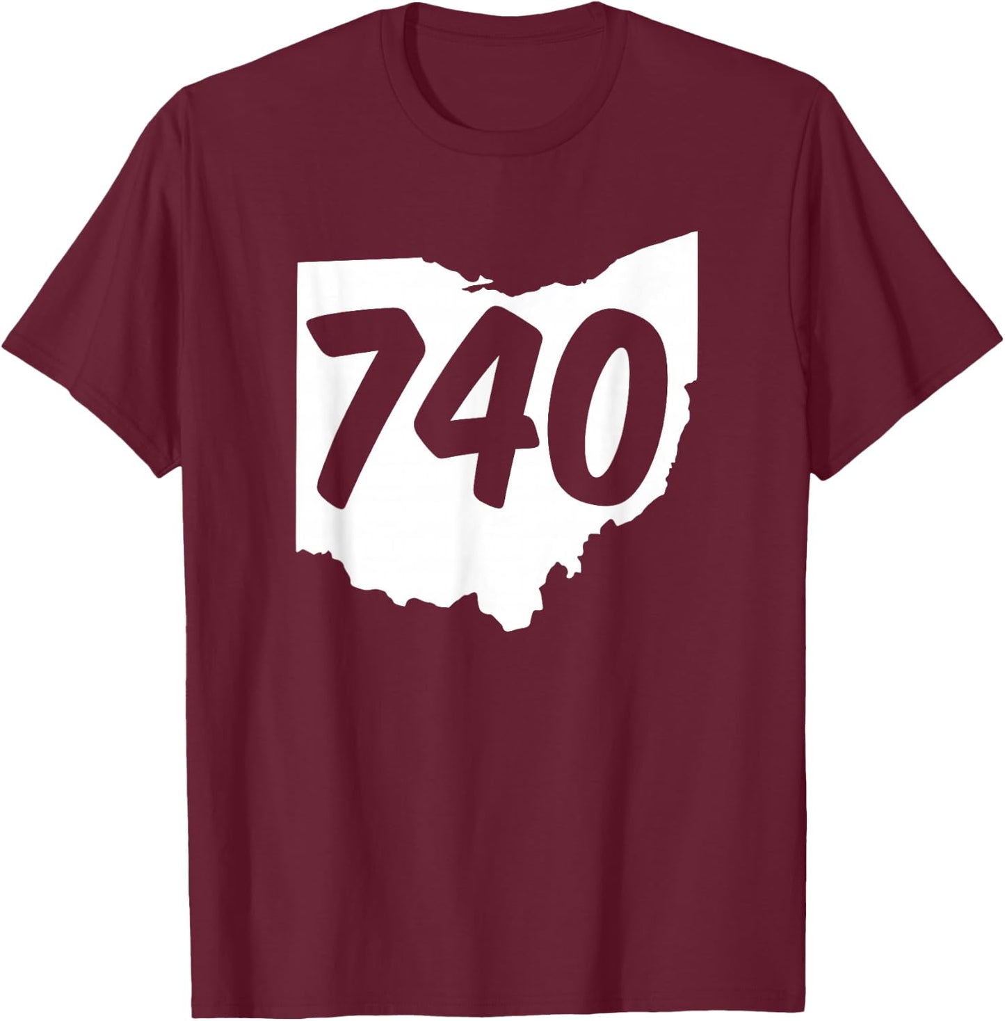 740 Area Code Ohio T-Shirt - T-Shirt | Maroon