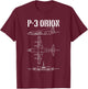 THE SALTY VETERAN P-3 Orion Military Airplane Schematic Orion Pilot -Adults Black Cotton T-Shirt - T-Shirt | Maroon