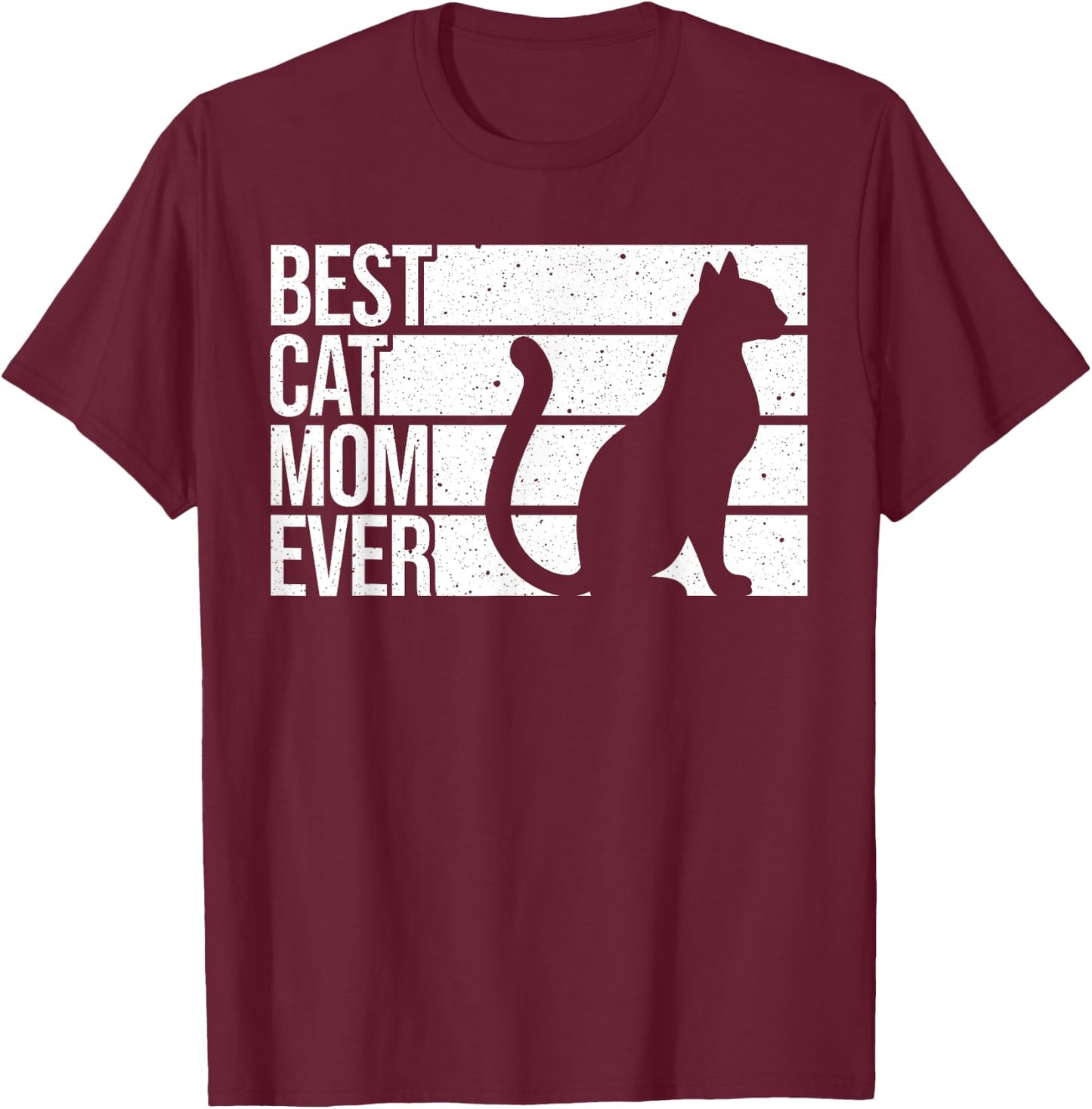 Cute Cat Mom Art Girl Cat Pet Animal Kitten Lovers T-Shirt - T-Shirt | Maroon