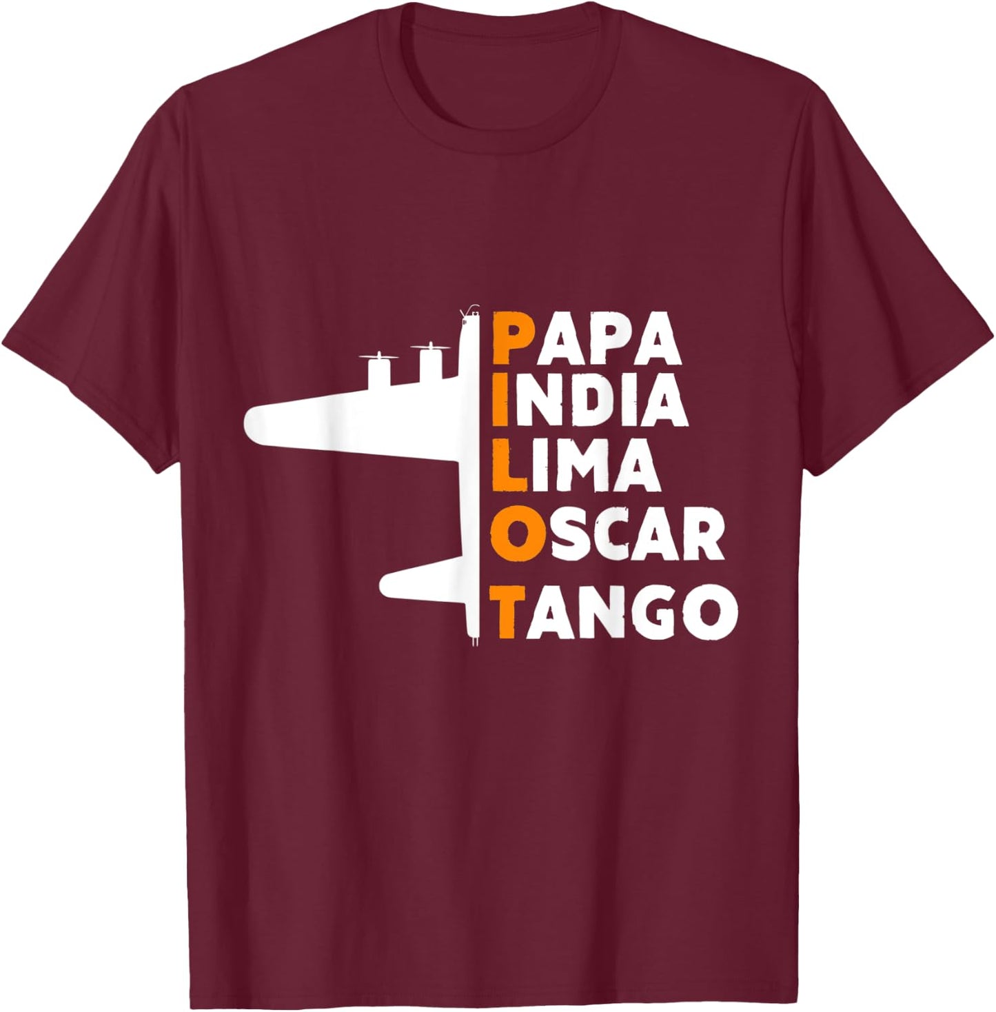 Definition Papa Of Airplane Pilot Aviation Fathers Day T-Shirt - T-Shirt | Maroon