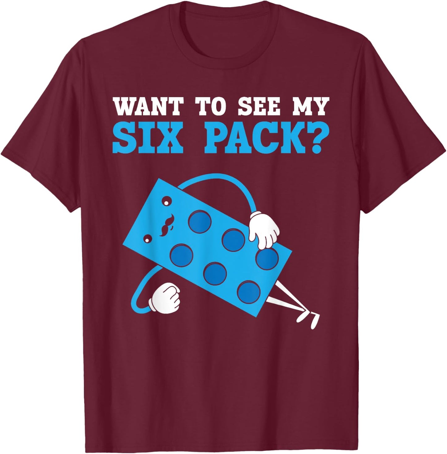 Want To See My Six Pack Bricks Lover Master Builder T-Shirt - T-Shirt | Maroon