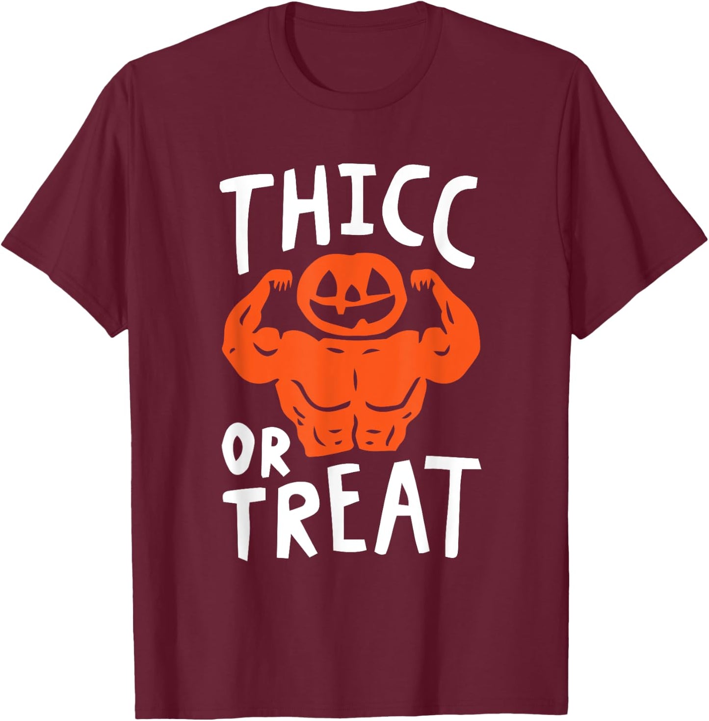 Trick Or Treat Pun Lazy Halloween Costume Workout Gym Lover T-Shirt - T-Shirt | Maroon