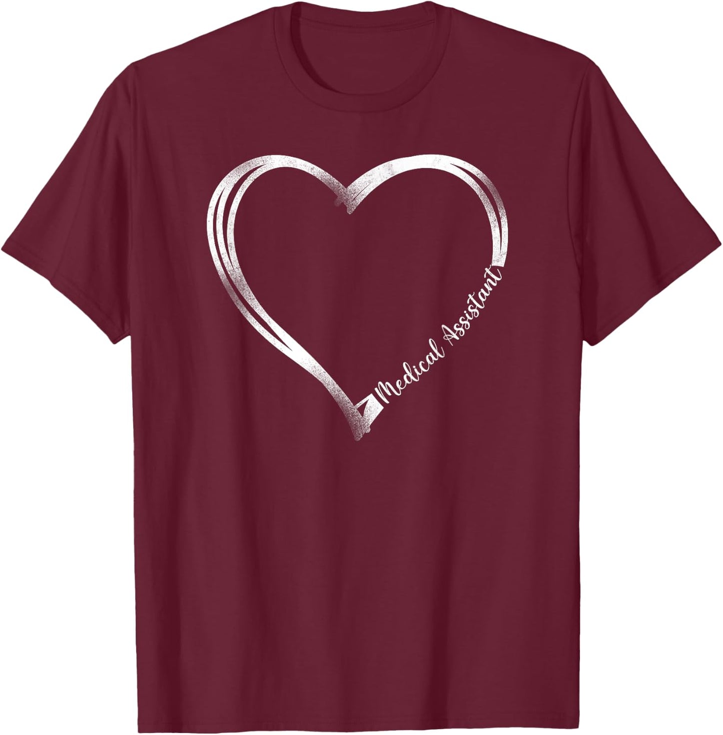 Certified Medical Assistant Heart CMA T-Shirt - T-Shirt | Maroon