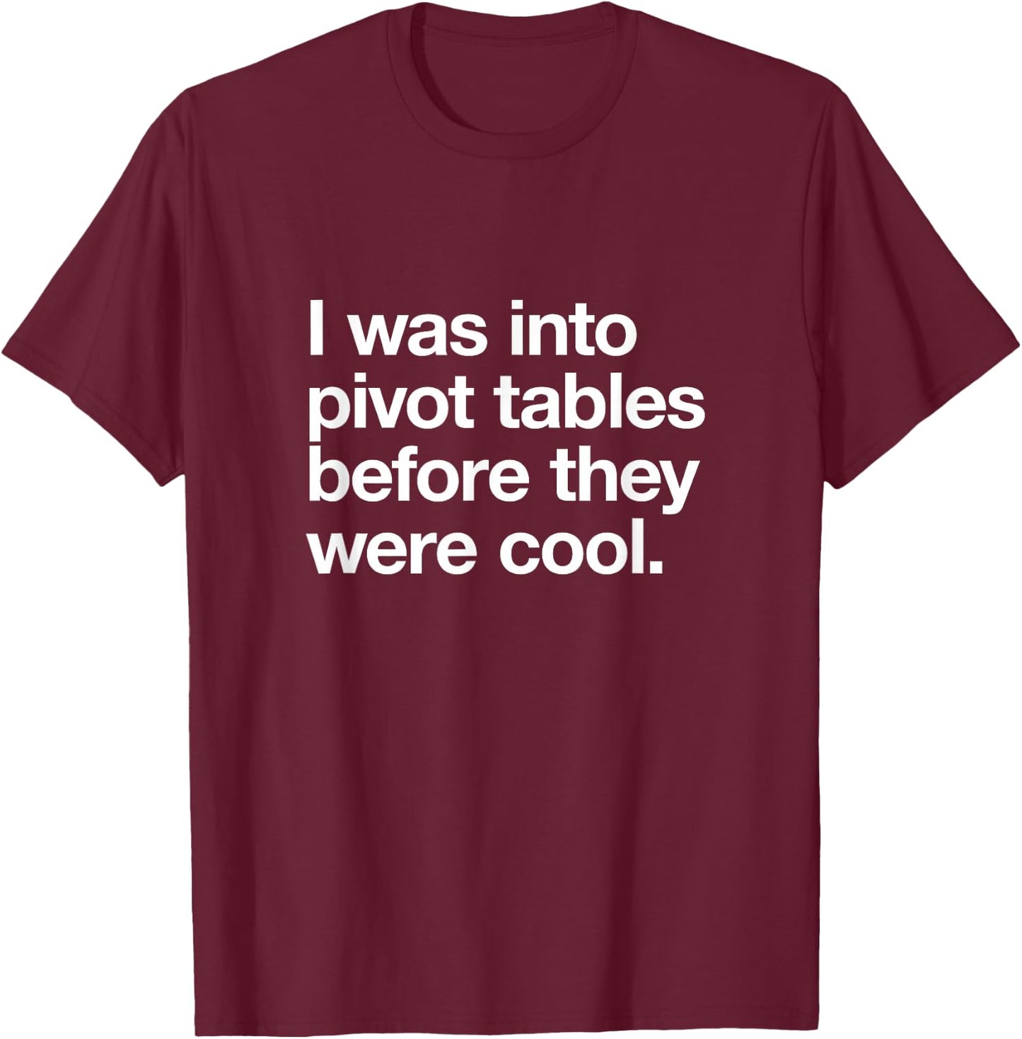 I WAS INTO PIVOT TABLES spreadsheet data excel accountant T-Shirt - T-Shirt | Maroon