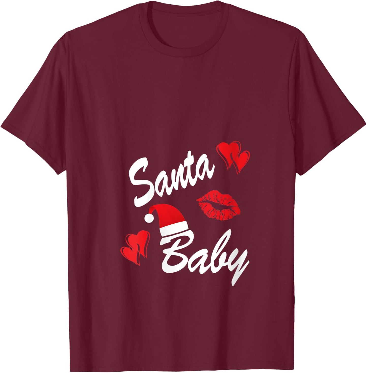 Santa Baby Christmas Design for Moms Who Love Their Santas V-Neck T-Shirt - T-Shirt | Maroon