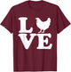 Love Chicken - Chicken Farmer Farming Gift T-Shirt - T-Shirt | Maroon