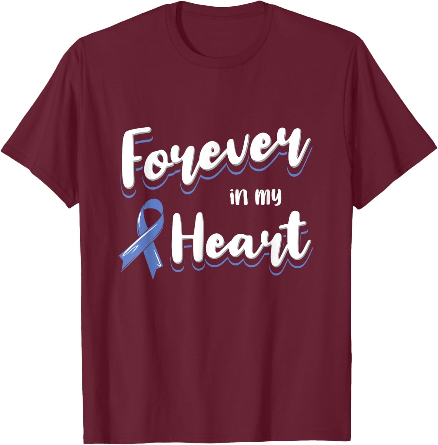 Esophageal Cancer Awareness Ribbon Loss Loving Remembrance T-Shirt - T-Shirt | Maroon