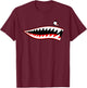 Shark Teeth Nose Art Warhawk P-40 A-10 Warthog War Plane T-Shirt - T-Shirt | Maroon